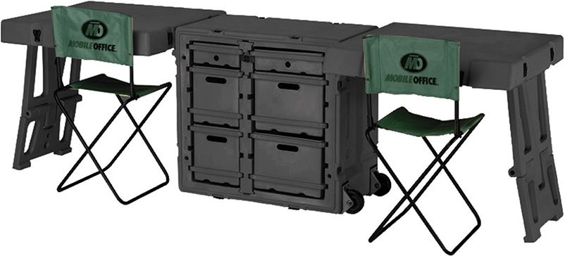 Письменный стол Pelican Hardigg 472-FLD-DESK-DD в сером цвете на 2 рабочих места